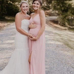 David’s bridal pink bridesmaid dress